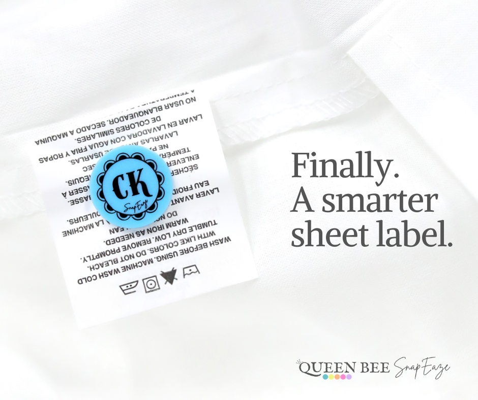 Snap-On Bed Sheet Labels for Airbnb, Cleaners & Home | SnapEaze – Queen ...